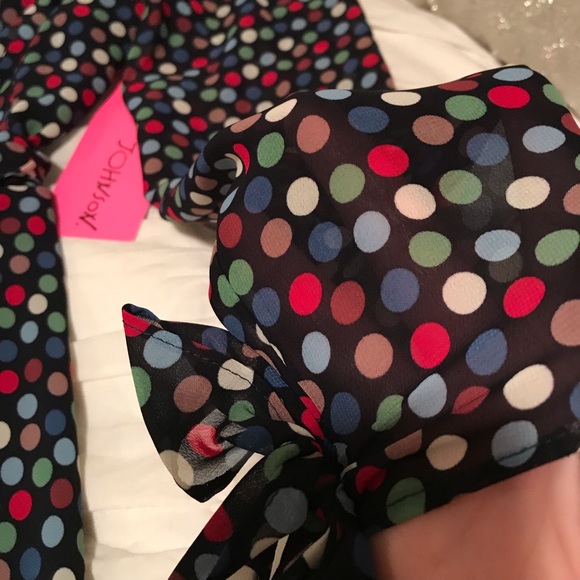 NWT Betsey Johnson Polka Dot High Low Wrap Dress 4 - Picture 5 of 8